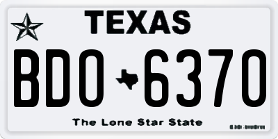 TX license plate BDO6370