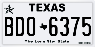 TX license plate BDO6375