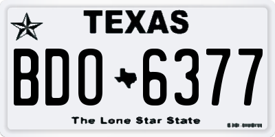 TX license plate BDO6377