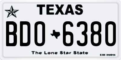 TX license plate BDO6380