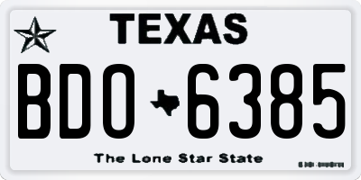 TX license plate BDO6385