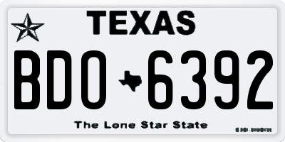 TX license plate BDO6392