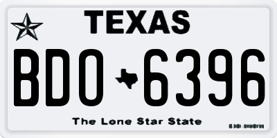 TX license plate BDO6396