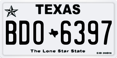 TX license plate BDO6397