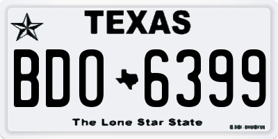 TX license plate BDO6399