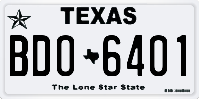 TX license plate BDO6401