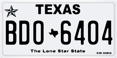 TX license plate BDO6404