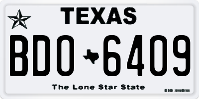 TX license plate BDO6409