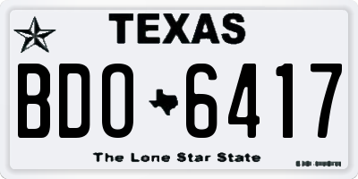 TX license plate BDO6417