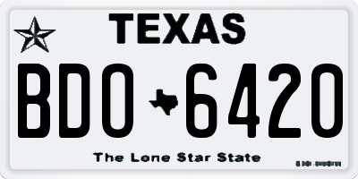 TX license plate BDO6420
