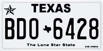TX license plate BDO6428