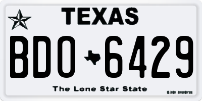 TX license plate BDO6429