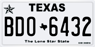 TX license plate BDO6432