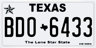 TX license plate BDO6433