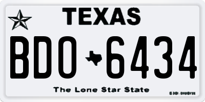 TX license plate BDO6434