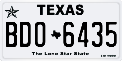TX license plate BDO6435