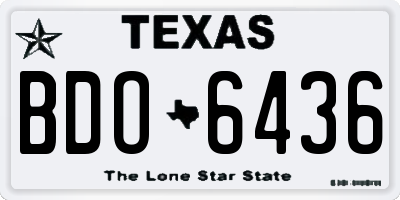 TX license plate BDO6436