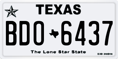 TX license plate BDO6437