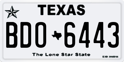 TX license plate BDO6443