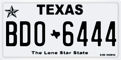 TX license plate BDO6444