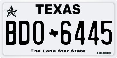 TX license plate BDO6445