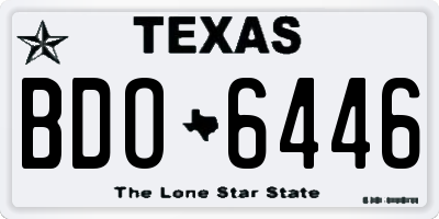 TX license plate BDO6446