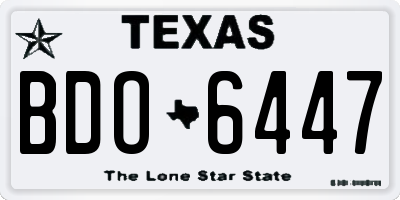 TX license plate BDO6447