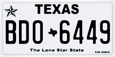 TX license plate BDO6449