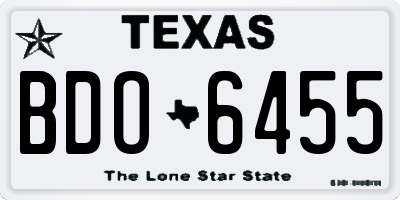 TX license plate BDO6455