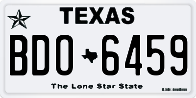 TX license plate BDO6459