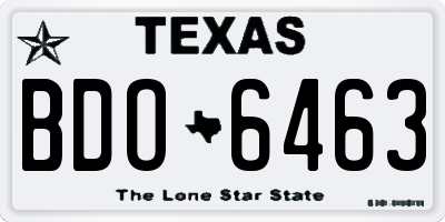 TX license plate BDO6463