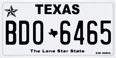 TX license plate BDO6465