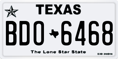 TX license plate BDO6468