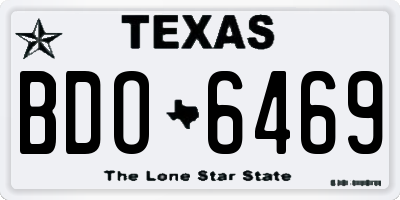 TX license plate BDO6469