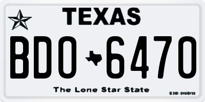 TX license plate BDO6470