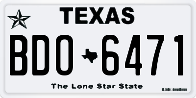 TX license plate BDO6471