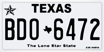 TX license plate BDO6472
