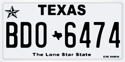 TX license plate BDO6474