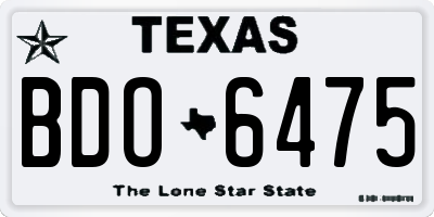 TX license plate BDO6475