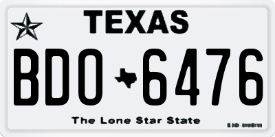 TX license plate BDO6476