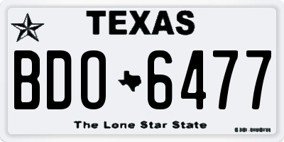 TX license plate BDO6477