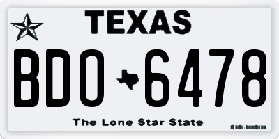 TX license plate BDO6478