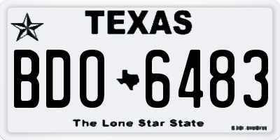 TX license plate BDO6483