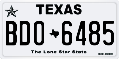 TX license plate BDO6485