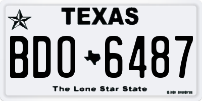 TX license plate BDO6487