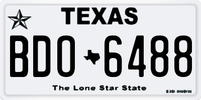 TX license plate BDO6488