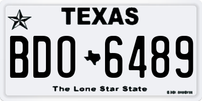 TX license plate BDO6489