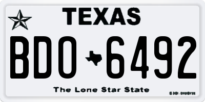 TX license plate BDO6492