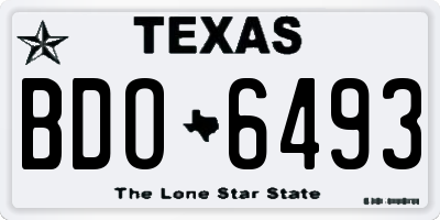 TX license plate BDO6493
