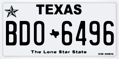 TX license plate BDO6496